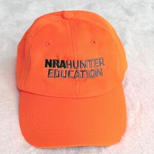 NRA Hunter Education Blaze Orange Baseball Cap Adjustable Hunting Hat High Vis
